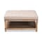 Baxton Studio Kelly Beige Linen Upholstered and Greywashed Wood Cocktail Ottoman 164-10649 - alternate 2